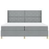 vidaXL Cama Box com colch&atilde;o Cinzento-claro 200 x 200 cm tecido
