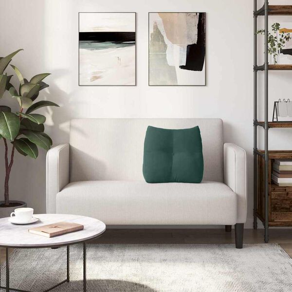 vidaXL Travesseiro para Costas Verde Escuro 45 x 24 x 50 cm Veludo