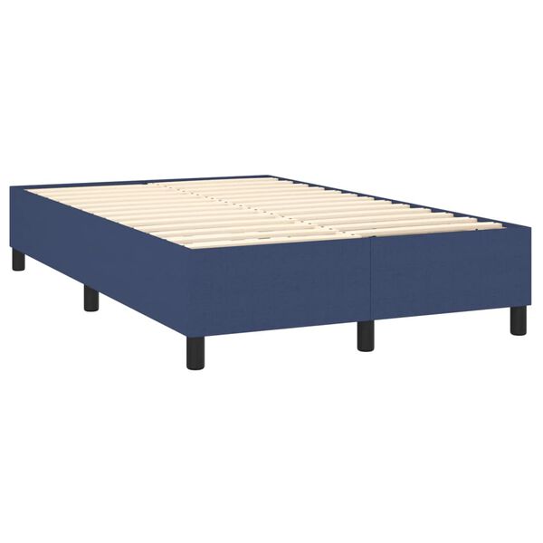 vidaXL Cama com molas/colch&atilde;o 120x200 cm tecido azul