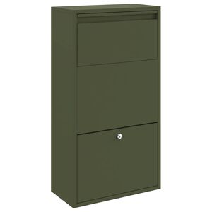 vidaXL Caixa para entrega de pacotes Verde Oliva 44 x 22 x 82 cm A&ccedil;o