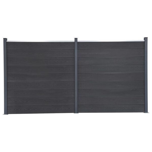 vidaXL Conjunto de pain&eacute;is de veda&ccedil;&atilde;o 353x186 cm WPC cinzento