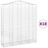 vidaXL Cestos gabi&atilde;o arqueados 18 pcs 200x50x220/240 ferro galvanizado