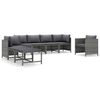 vidaXL 8 pcs conjunto lounge de jardim c/ almofad&otilde;es vime PE cinzento