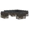 vidaXL Conjunto de Sof&aacute; de Jardim 14 unid. Cinzento vime PE