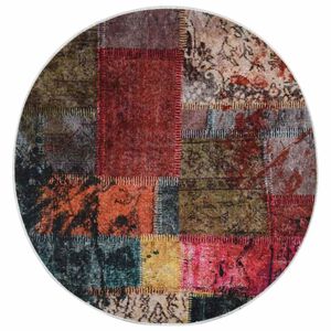 vidaXL Tapete lav&aacute;vel &phi;120 cm patchwork multicor