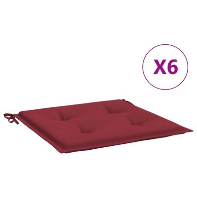 vidaXL Almofadões p/ cadeiras jardim 6pcs tecido oxford vermelho tinto