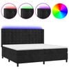 vidaXL Cama box spring c/ colch&atilde;o/LED 200x200 cm veludo preto