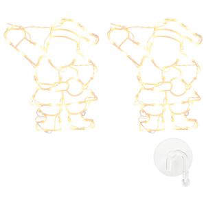 vidaXL Luzes de Natal silhueta Papai Noel 2 pcs 35 LEDs branco quente