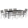 vidaXL Conjunto de Jantar para Jardim 9 unid. Cinzeto vime PE