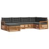 vidaXL Conjunto de Sof&aacute;s para Exterior 6 pcs Natural e Antracite