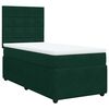 vidaXL Cama com molas/colch&atilde;o 90x190 cm veludo verde-escuro