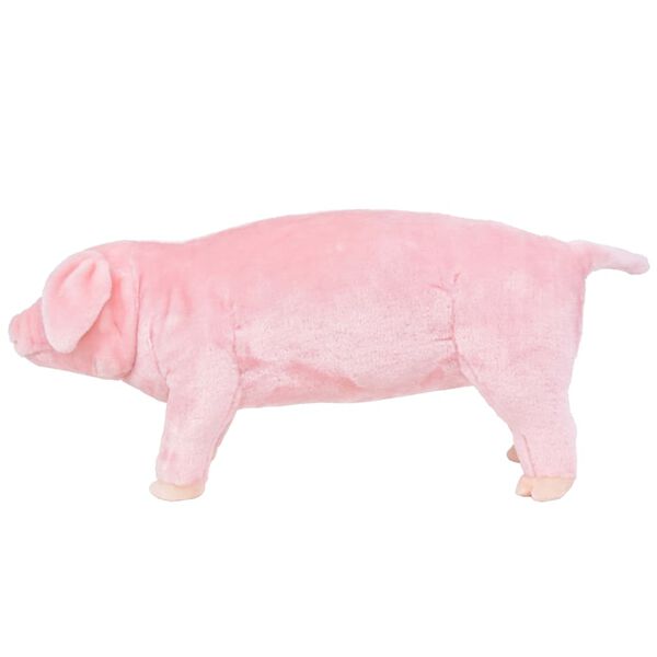 vidaXL Brinquedo de montar porco peluche rosa XXL