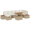 vidaXL Conjunto de Sof&aacute; de Jardim 8 unid. Bege vime PE
