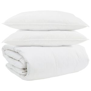 vidaXL Conjunto de Edredom 3 unid. Branco Pena de ganso