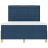 vidaXL Cama Box com colch&atilde;o com cabeceira Azul 140 x 190 cm tecido
