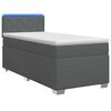 vidaXL Cama Box Spring com Colch&atilde;o e LED Cinzento-Escuro 90 x 200 cm