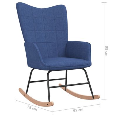 vidaXL Cadeira de baloiço tecido azul