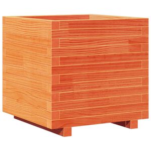 vidaXL Vaso/floreira de jardim 50x50x49,5 cm pinho maci&ccedil;o castanho mel
