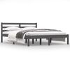 vidaXL Estrutura de cama 140x190 cm pinho maci&ccedil;o cinzento