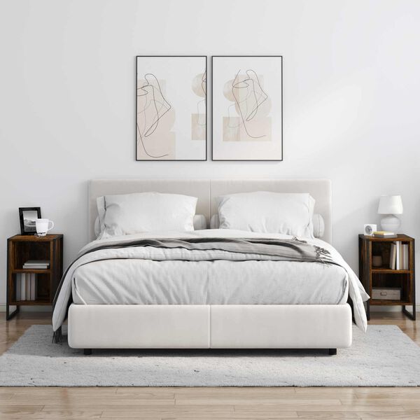 vidaXL Mesa-de-cabeceira Carvalho Fum&ecirc; 39.5 x 30 x 50 cm