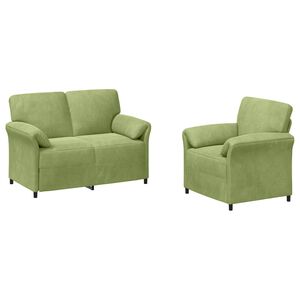 vidaXL Conjunto de Sof&aacute;s 2 unid. Verde Claro Veludo