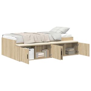 vidaXL Estrutura da Cama com gaveta Carvalho Sonoma 90 x 200 cm