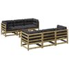 vidaXL 7 pcs conjunto sof&aacute;s de jardim c/ almofad&otilde;es pinho impregnado