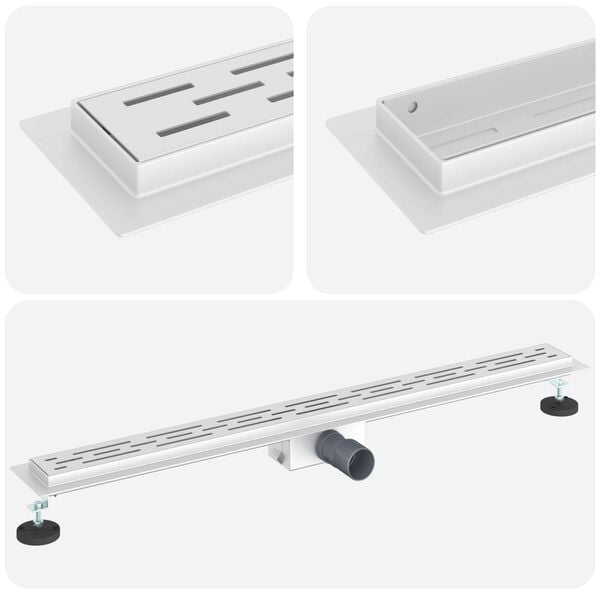 vidaXL Dreno de Chuveiro com Design de Linha Prateado 90 cm