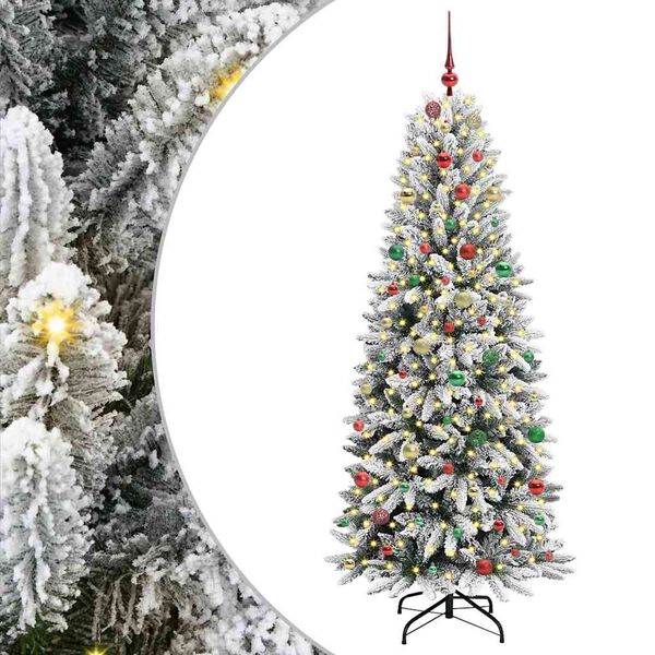 vidaXL Árvore de Natal Artificial com 300 LEDs Branco 78 x 78 x 210 cm