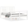vidaXL Estrutura de cama com cabeceira 140x200cm madeira maci&ccedil;a branco