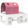 vidaXL Cama com T&uacute;nel 4 pcs Branco e Rosa Derivados de Madeira