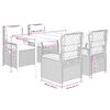 vidaXL 5 pcs conjunto de jantar p/ jardim com almofad&otilde;es vime PE bege