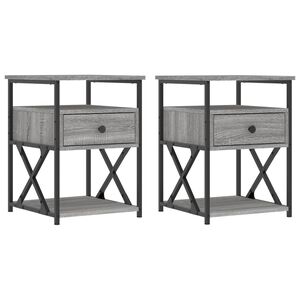 vidaXL Mesas de cabeceira 2 pcs derivados madeira sonoma cinza