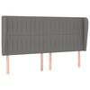 vidaXL Cabeceira cama c/ abas tecido 163x23x118/128 cm cinzento-escuro