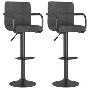 vidaXL Bancos de bar 2 pcs tecido cinzento-escuro