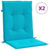 vidaXL Almofad&otilde;es p/ cadeira de encosto baixo 2 pcs tecido turquesa