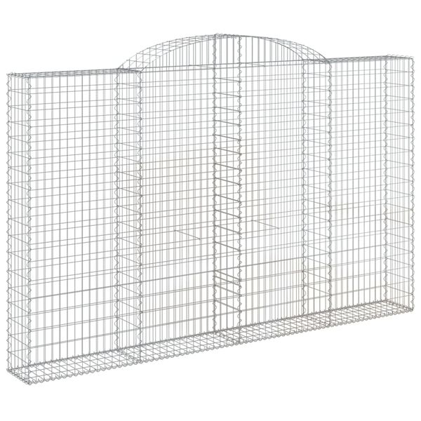 vidaXL Cestos gabião arqueados 2pcs 300x30x180/200cm ferro galvanizado