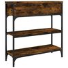 vidaXL Mesa consola 72,5x25x75 cm derivados de madeira carvalho fumado