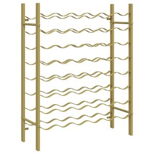 vidaXL Garrafeira para 48 garrafas metal dourado