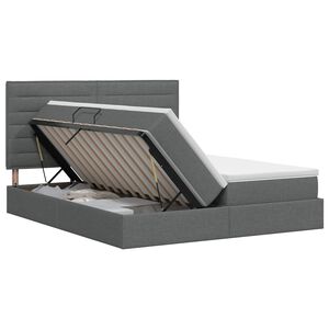vidaXL Cama com Armazenamento Cinzento-Escuro 200 x 200 cm Tecido