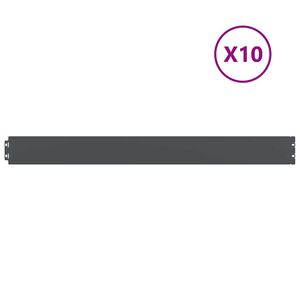 vidaXL Orlas de relva 10 pcs antracite 10x103 cm a&ccedil;o laminado a frio