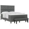 vidaXL Cama Box com cabeceira Cinza Escuro 160 x 200 cm tecido