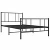vidaXL Estrutura de cama com cabeceira e p&eacute;s 90x190 cm metal preto