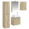 vidaXL Conjunto de Arm&aacute;rios para Banheiro 5 pcs Carvalho Sonoma