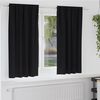 vidaXL Cortinas Blackout com Argolas 2 pcs Preto 175 x 140 cm