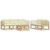 vidaXL Conjunto de Sof&aacute;s para Exterior 6 unid. 5 lugar Branco e Creme