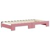 vidaXL Sofá-cama com gavetão e gavetas 100x200 cm veludo rosa