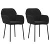 vidaXL Cadeiras de jantar 2 pcs veludo preto