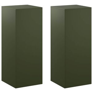 vidaXL Suporte para Plantas 2 unid. Verde-Azeitona 40 x 40 x 100 cm