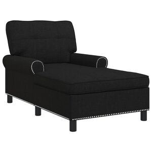 vidaXL Chaise Lounge Preto tecido 91 x 157 x 91 cm